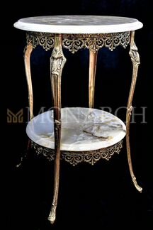 Столики из бронзы и оникса двухъярусные