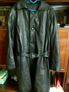 Пальто мужское кожаное