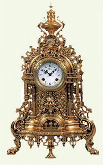 Бронзовые настольные механика часы с боем К.Мозер