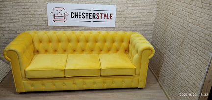 Кожаный диван честер для офиса, кафе, дома