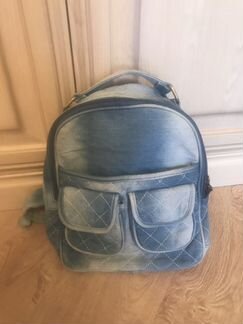 Детский джинсовый рюкзак Фирмы Гулливер, два отдел