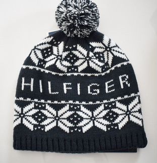 Зимняя Шапка с Помпоном Tommy Hilfiger. Оригинал