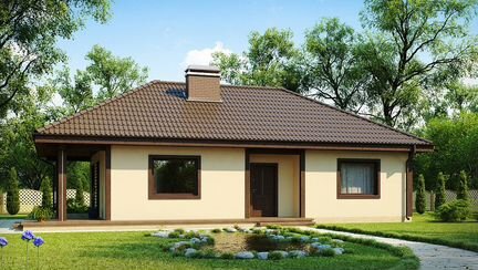 Блочный дом из керамического кирпича Варна 114м2