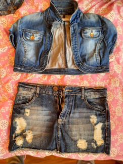 Юбка джинсовая и балеро