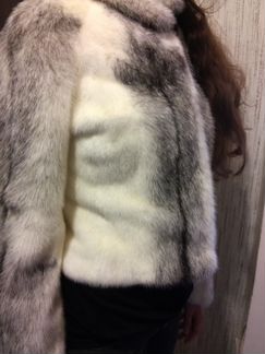 Норковая куртка крестовка 