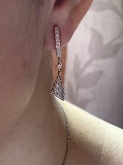 Золотые серьги с бриллиантами