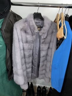 Шуба норковая голубая не крашенная 2017 год 42-46