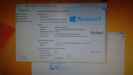 Microsoft Surface Pro 2, i5, 8Gb RAM, 256 Gb SSD