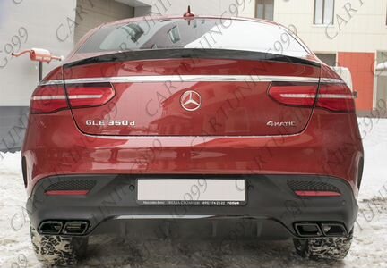 Диффузор и насадки 63 AMG Mercedes GLE Coupe черны