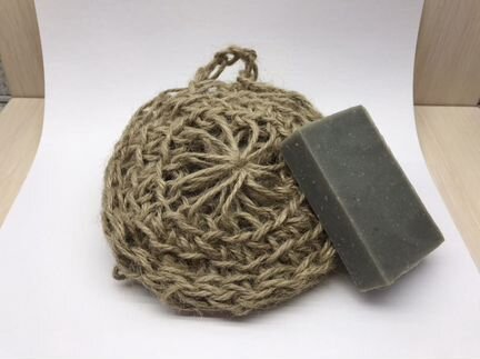 Мочалка джутовая + натуральное мыло Крым