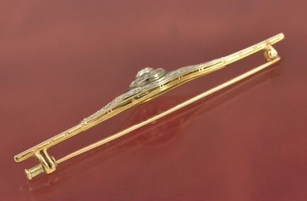 Старинная брошь золото 750 пр бриллианты Арт Деко