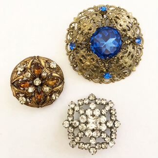 Броши, колье, браслет винтажные, Чехословакия