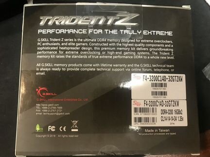 Оперативная память ddr4 tridentz g.skill 3200 cl14