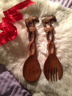 Подарочный деревянный кухонный резной набор новый