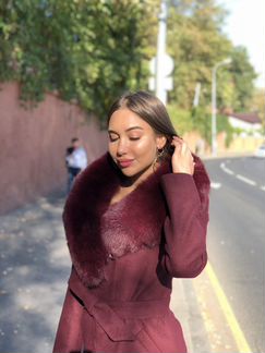 Пальто утепленное с мехом