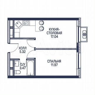 1-к квартира, 37.8 м², 18/22 эт.