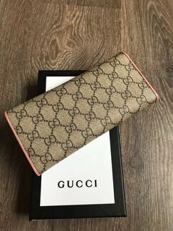 Кошелек Gucci розовый канва/кожа