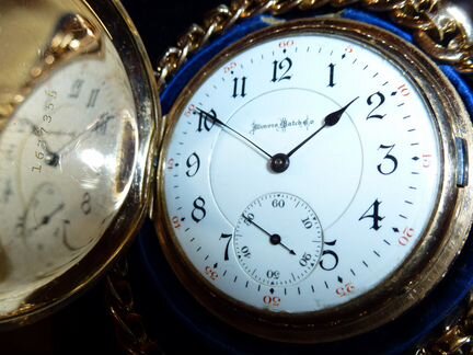 Старинные Золотые Карманные часы Illinois (USA)