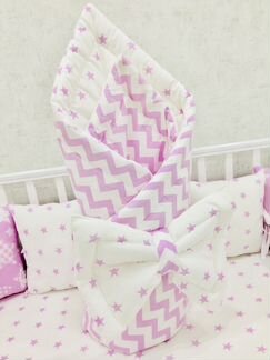 Бортики в кроватку, одеяло и подушка, простынь