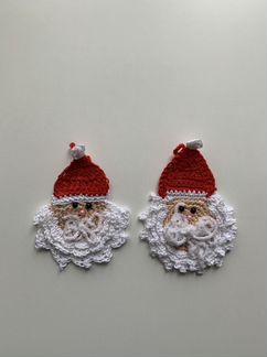 Вязанный Дед Мороз, елочная игрушка